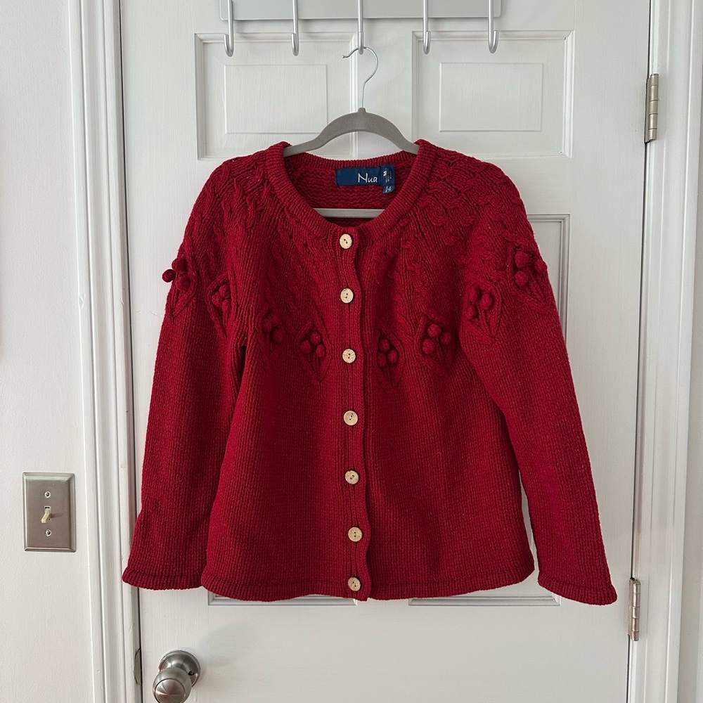 Women's Irish Wool Sweater Red M